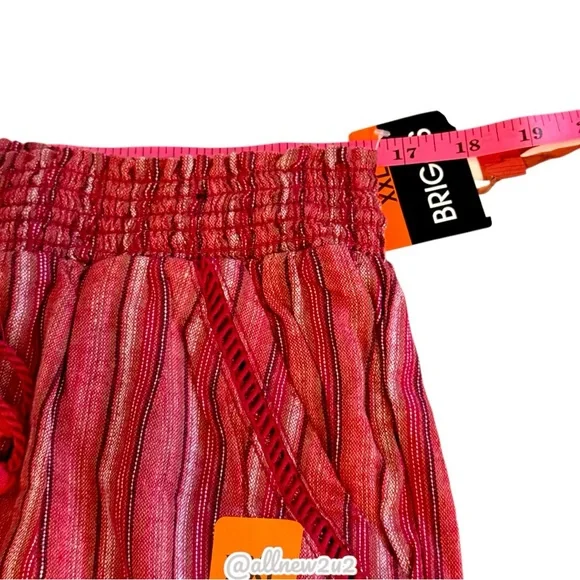 Briggs Women's Red Striped Shorts Linen Size XXL New with tags - Picture 8 of 13